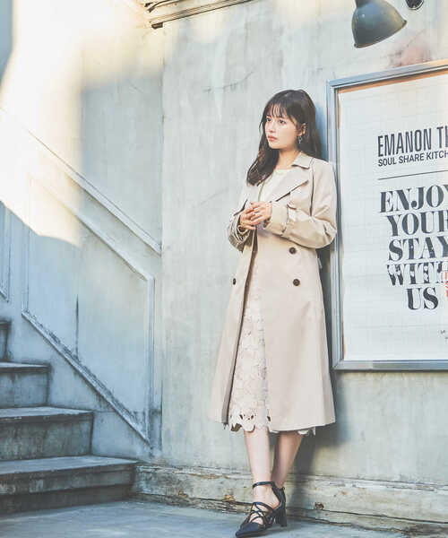 美品 PROPORTION BODY DRESSING コート ベージュ プロポーションボディドレッシング PROPORTION BODY DRESSING 美ライン