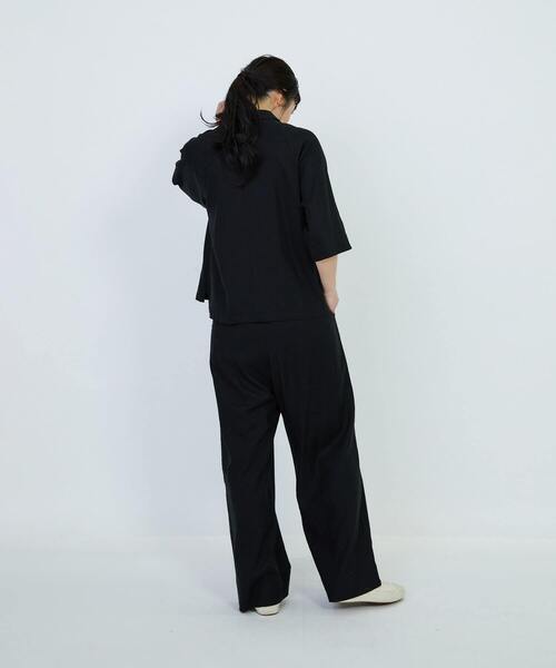 LOISIR ブラウス シャツ レーヨンリネンキャンバスオープン