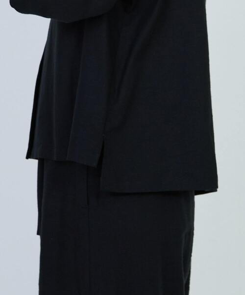LOISIR ブラウス シャツ レーヨンリネンキャンバスオープンカラー 