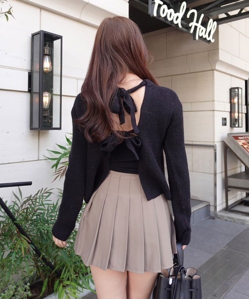 ニット セーター Big ribbon 2way ニット レディース