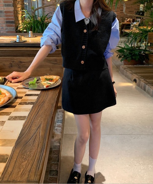 BLANC FICELLE ベスト ジレ ニットベスト レディース : ZOZOTOWN Yahoo