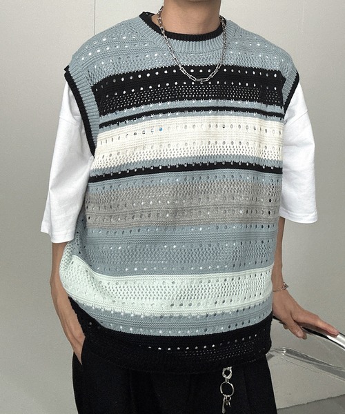 ベスト ジレ マルチボーダーベスト メンズ レディース | CREARE -LINO- | 13