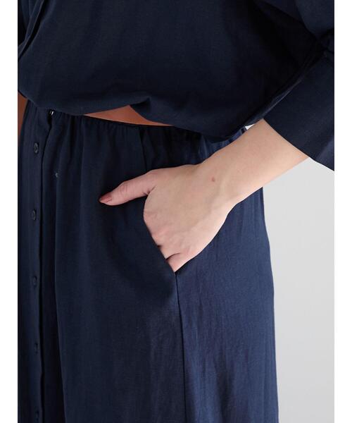 Te chichi ワンピース ベルト付きレーヨンリネンシャツ