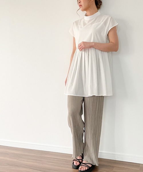 「JUNOAH」 ノースリーブチュニック MEDIUM ホワイト レディース