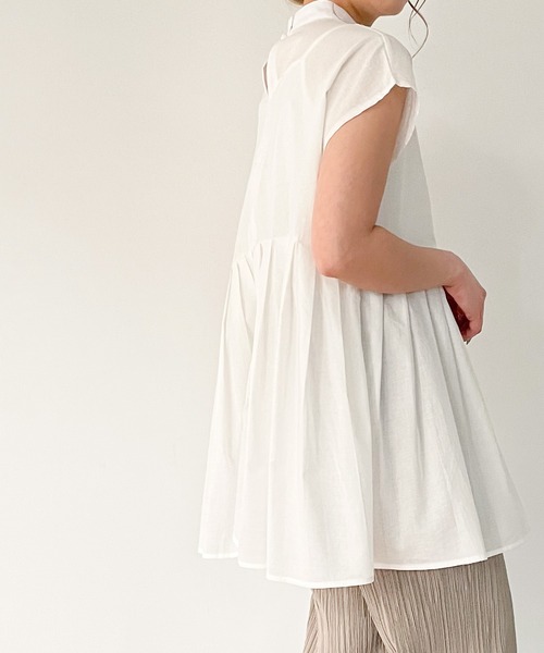 「JUNOAH」 ノースリーブチュニック MEDIUM ホワイト レディース