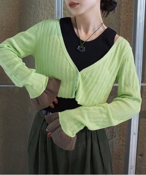Ameri（アメリ） カーディガン MEDI PURIPURI SHORT KNIT CARDIGAN