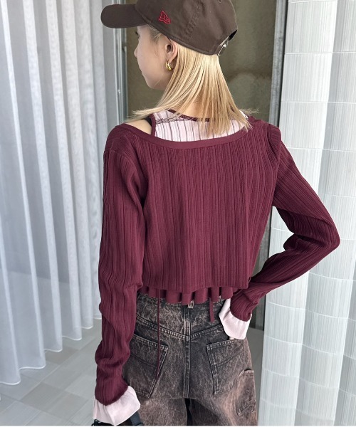 Ameri（アメリ） カーディガン MEDI PURIPURI SHORT KNIT CARDIGAN