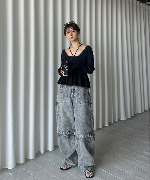 Ameri（アメリ） カーディガン MEDI PURIPURI SHORT KNIT CARDIGAN