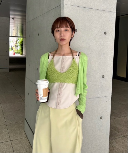 Ameri（アメリ） カーディガン MEDI PURIPURI SHORT KNIT CARDIGAN