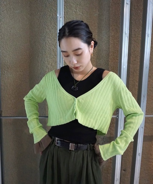 Ameri（アメリ） カーディガン MEDI PURIPURI SHORT KNIT CARDIGAN