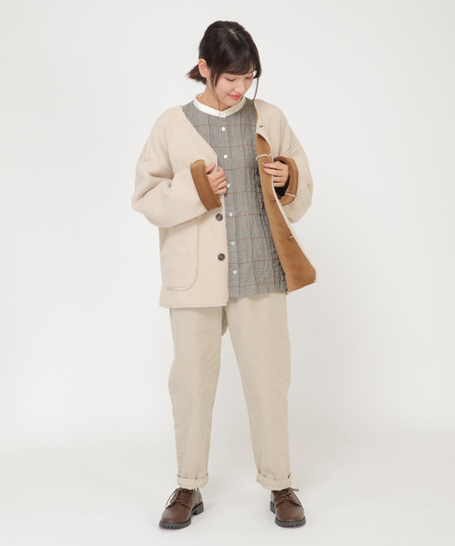 「LBC」 ノーカラージャケット M グレー レディース_画像2