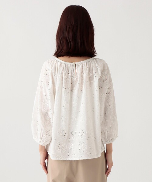 ブラウス シャツ Tea Rose ブラウス レディース Afternoon Tea ブラウス シャツ シフリー刺繍ギャザーブラウス