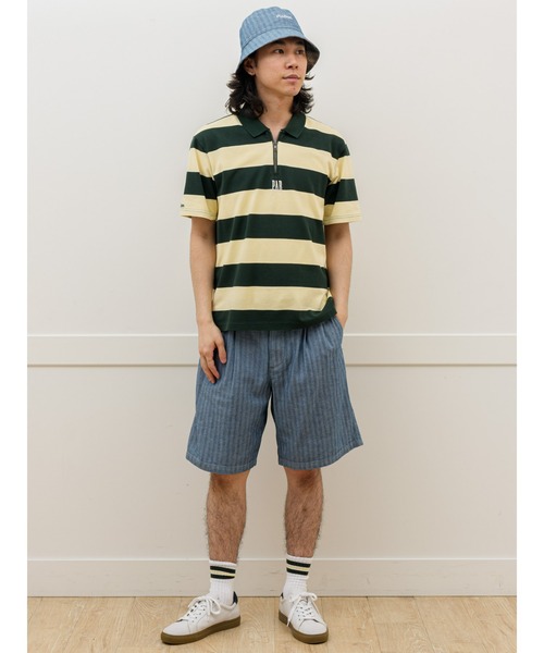GAP ポロシャツ Gap × Malbon ロゴ ストライプ メンズ