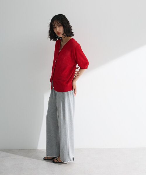 Green Parks カーディガン スキッパー半袖ニットカーディガン