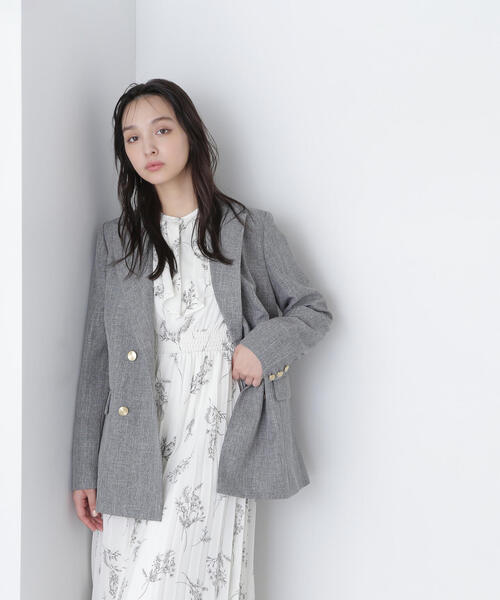 NATURAL BEAUTY BASIC ネイビー テーラードジャケット NATURAL BEAUTY BASIC ジャケット テーラードジャケット ダブル