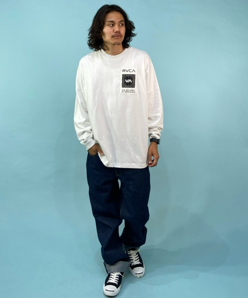 「RVCA」 長袖Tシャツ S ホワイト メンズ