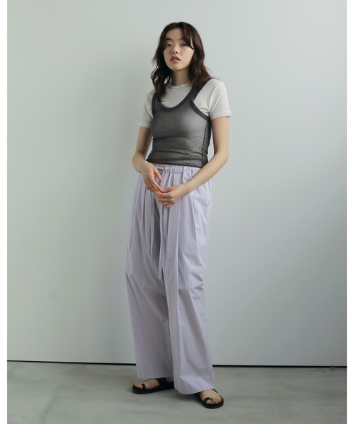 anuke パンツ Stripe Rough Pants レディース : ZOZOTOWN Yahoo