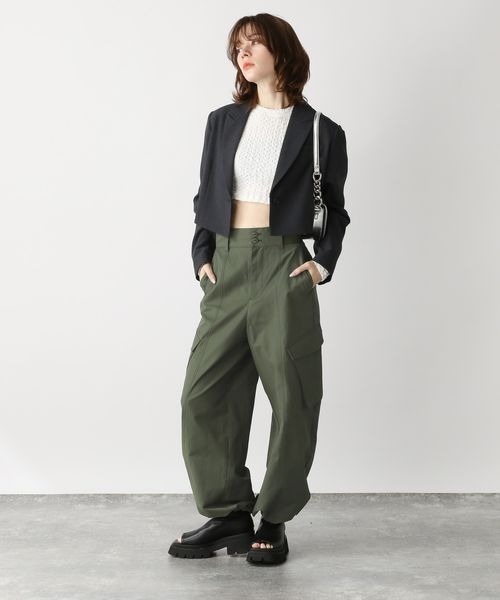 「JEANASIS」 カーゴパンツ MEDIUM ブラック レディース