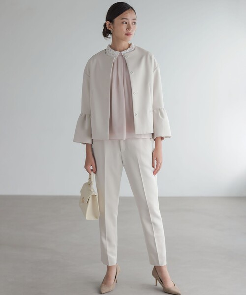 組曲（KUMIKYOKU） ブラウス シャツ ジョーゼットシフォンレース襟