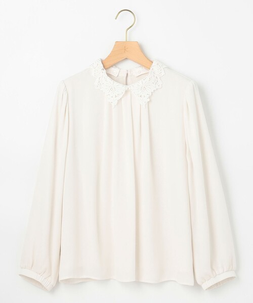 組曲（KUMIKYOKU） ブラウス シャツ ジョーゼットシフォンレース襟