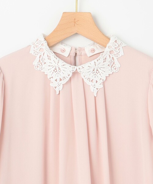 組曲（KUMIKYOKU） ブラウス シャツ ジョーゼットシフォンレース襟