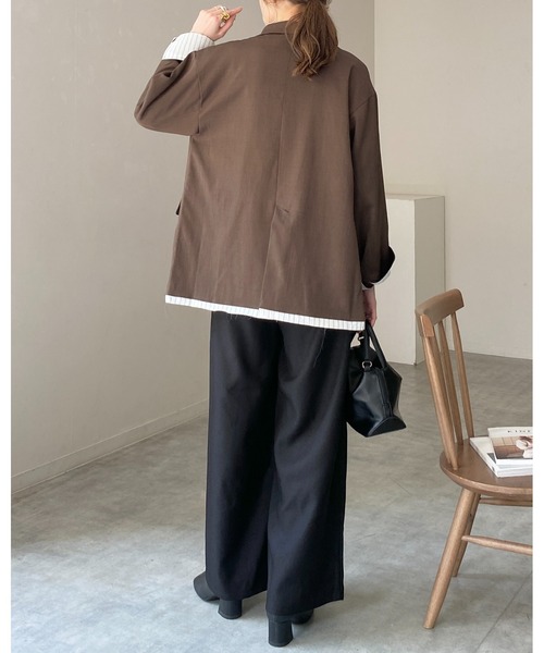 She's Closet ジャケット テーラードジャケット 袖ストライプ長袖
