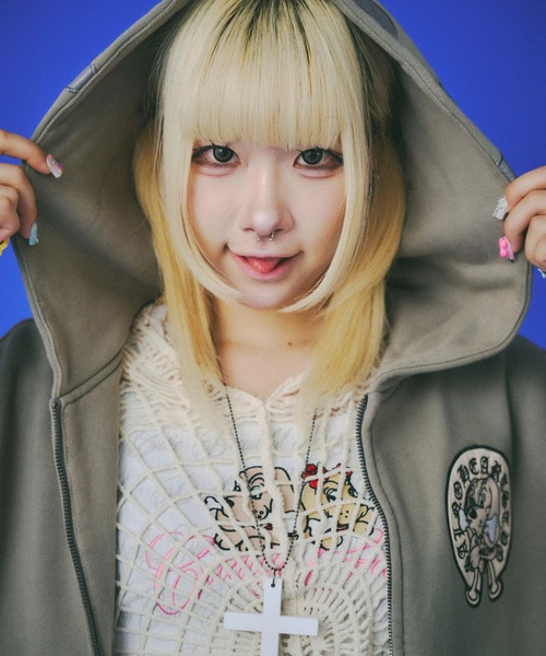 パーカー GALFY（ガルフィー）百合の紋紋スウェットジップパーカー