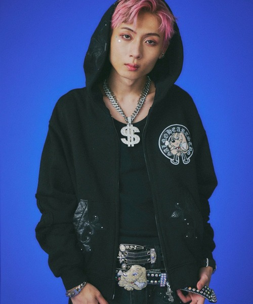 GALFY（ガルフィー） パーカー 百合の紋紋スウェットジップパーカー