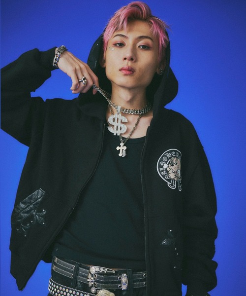 GALFY（ガルフィー） パーカー 百合の紋紋スウェットジップパーカー