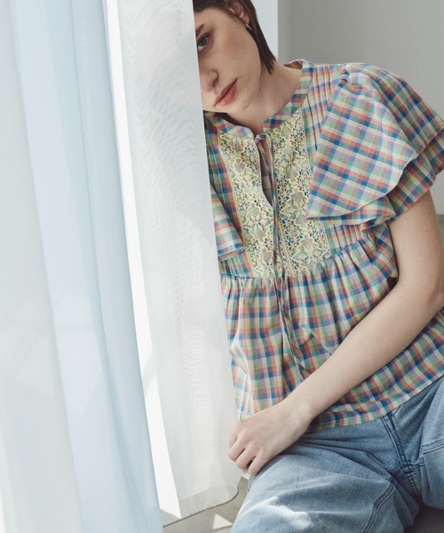 「Unitage」 半袖ブラウス FREE ブルー レディース_画像3