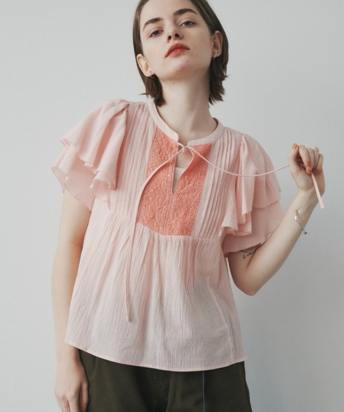 「Unitage」 半袖ブラウス FREE ブルー レディース_画像9