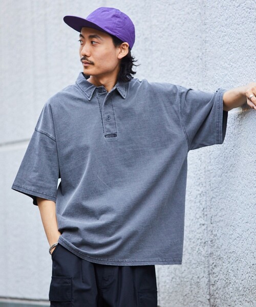 「FREAK'S STORE」 半袖ポロシャツ MEDIUM ブラック メンズ_画像6