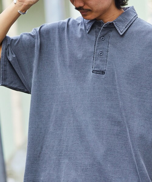 「FREAK'S STORE」 半袖ポロシャツ MEDIUM ブラック メンズ_画像8