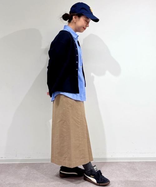 スカート 「4サイズ展開」ライトモールスキンＡラインスカートの画像