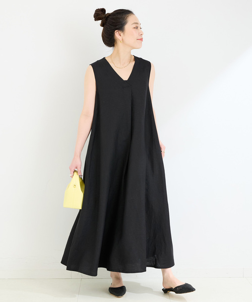 「B.C STOCK」 「Simplicite」ノースリーブワンピース MEDIUM ブラウン レディース_画像7