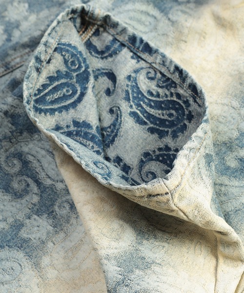 WOODENDOLL ジーンズ ペイズリー ジャカード カーブ デニム パンツ