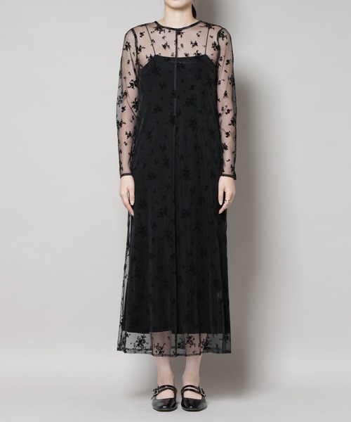 kaene フロッキーベロア2wayドレス 36 kaene（カエン） ドレス kaene/フロッキーベロア2wayドレス : ZOZOTOWN