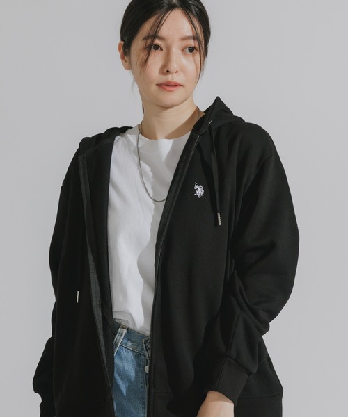 ポロロゴ入りブラックジップアップパーカー #POLO #パーカー POLO RALPH LAUREN（ポロ・ラルフローレン） ジップアップパーカ