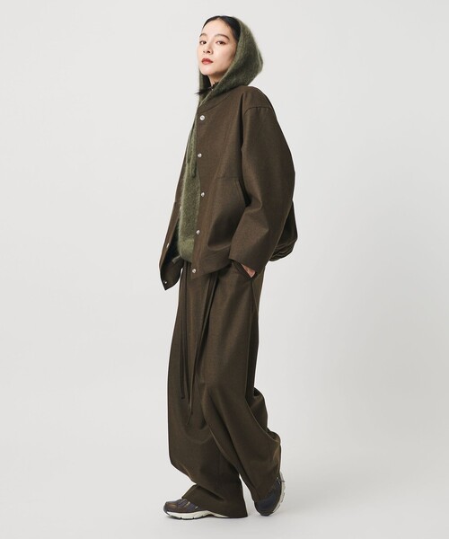BEAUTY＆YOUTH UNITED ARROWS パンツ 毛ブレンド ハイウエスト タック