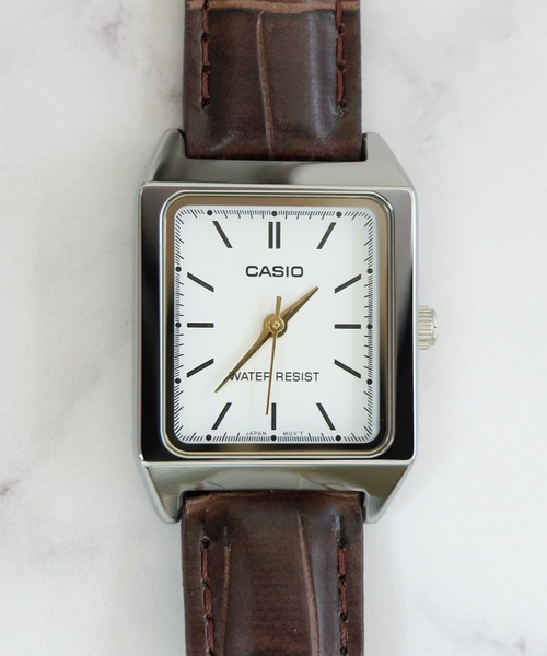 チープカシオ 腕時計 「RES」「CASIO」クラシック スクエア レザー レディース メンズの画像