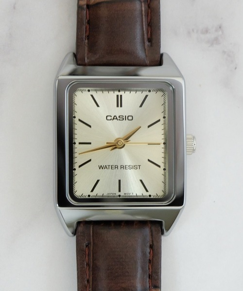 チープカシオ 腕時計 「RES」「CASIO」クラシック スクエア レザー レディース メンズの画像