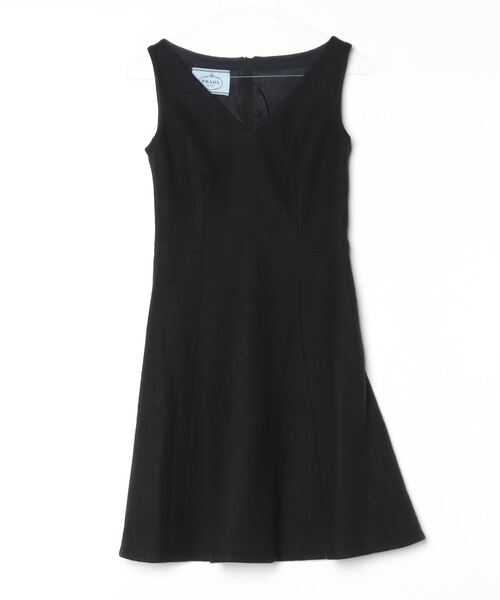 PRADA（プラダ） ノースリーブワンピース 38S ブラック レディース