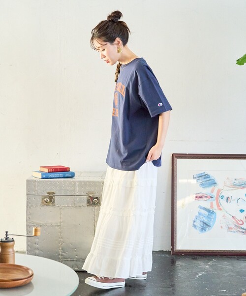 「FREAK'S STORE」 半袖Tシャツ フリ- オフホワイト レディース_画像7