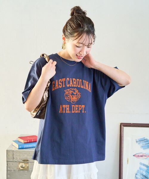 「FREAK'S STORE」 半袖Tシャツ フリ- オフホワイト レディース_画像9