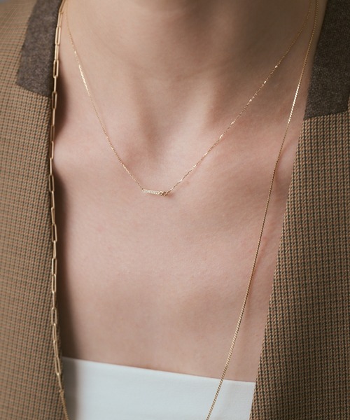 agete（アガット） ネックレス K10ダイヤモンドネックレス（0.01ct