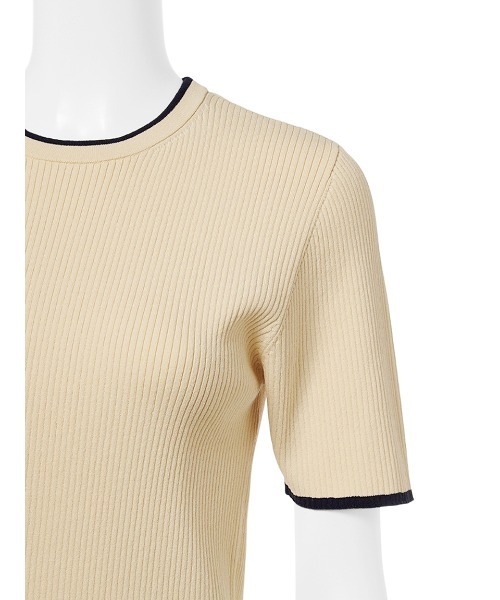 「Mila Owen」 半袖ニット 1 ブルー レディース_画像3