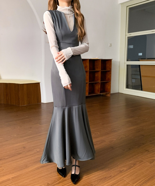 「emi+」 ノースリーブワンピース L ブラック レディース_画像2