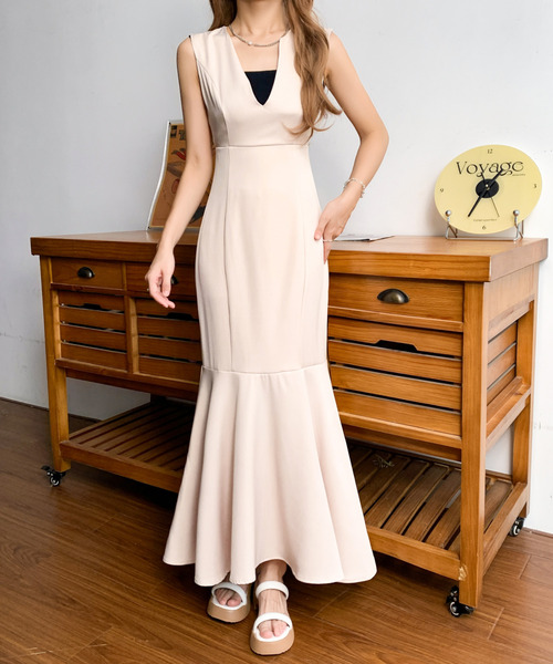 「emi+」 ノースリーブワンピース L ブラック レディース_画像6