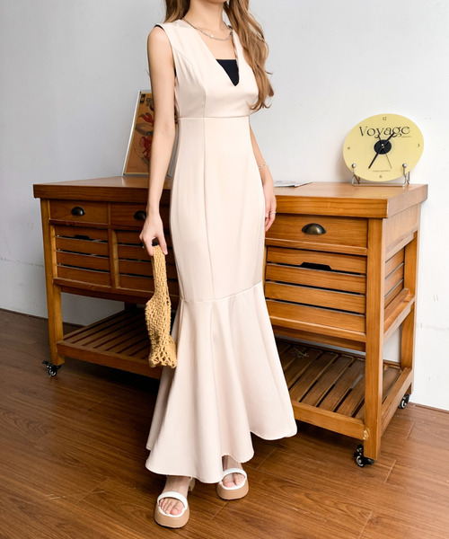 「emi+」 ノースリーブワンピース L ブラック レディース_画像7