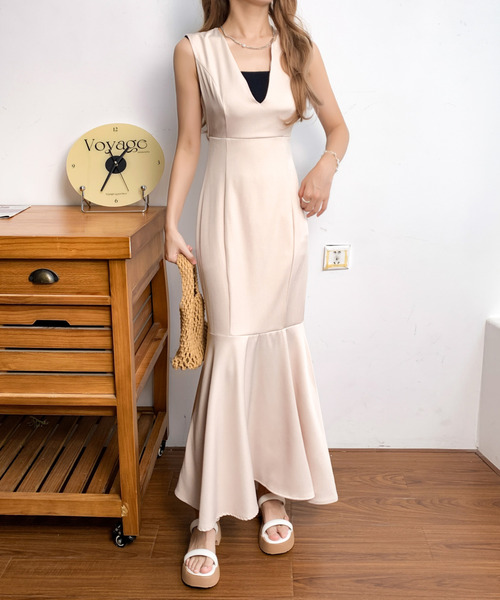 「emi+」 ノースリーブワンピース L ブラック レディース_画像8